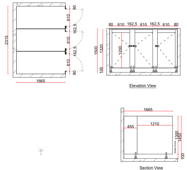 Kids toilet partition drawing for Greencoast Primary School